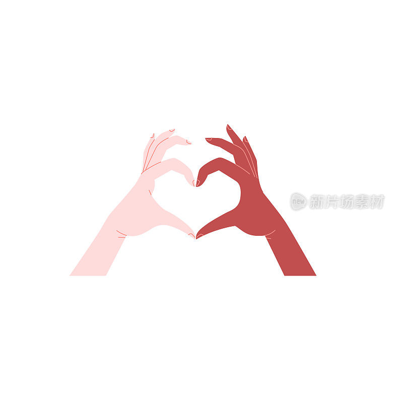 Black and white heart gesture
